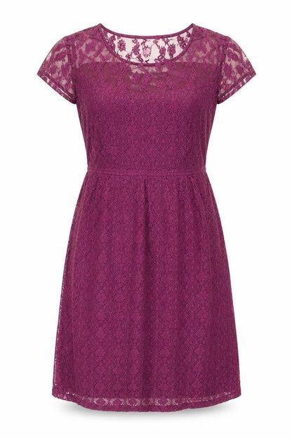 FatFace Women's Purple A-Line Lace Dress, Size 12