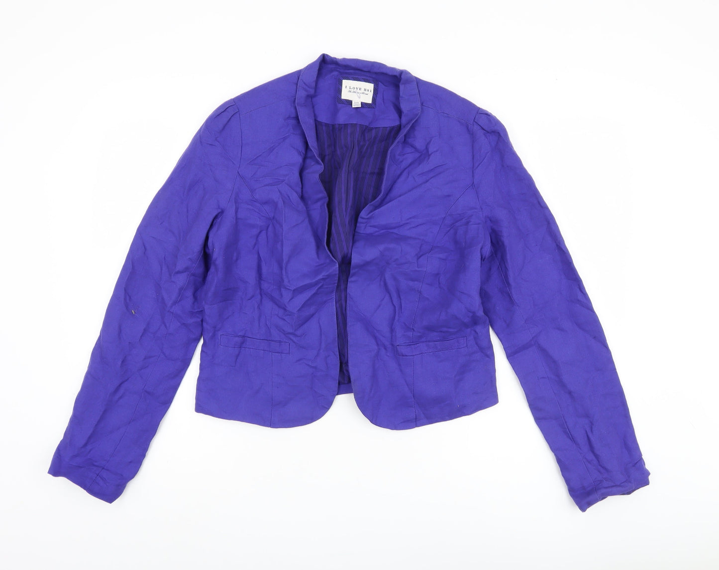 I LOVE H81 Women's Purple Cotton Blazer L