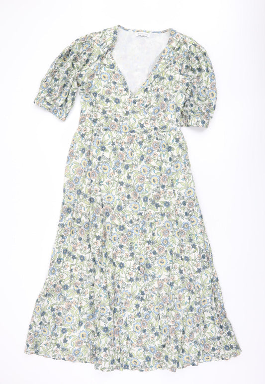 Warehouse Women’s Multicoloured A-Line Midi Dress Size 12