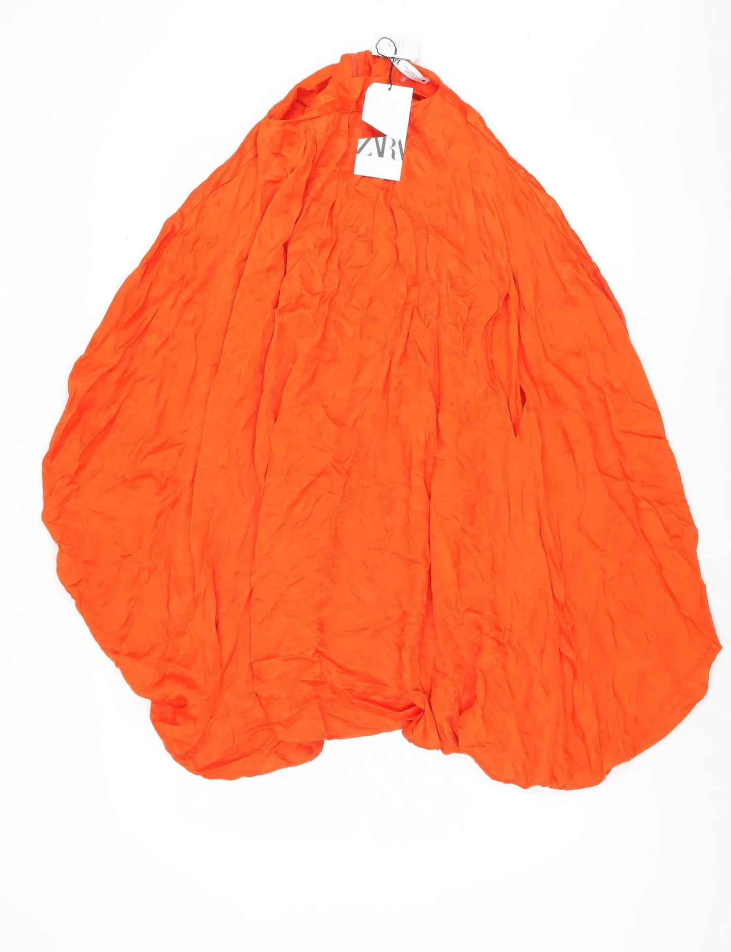 Womens UK Size XS Zara Orange Tunic Blouse