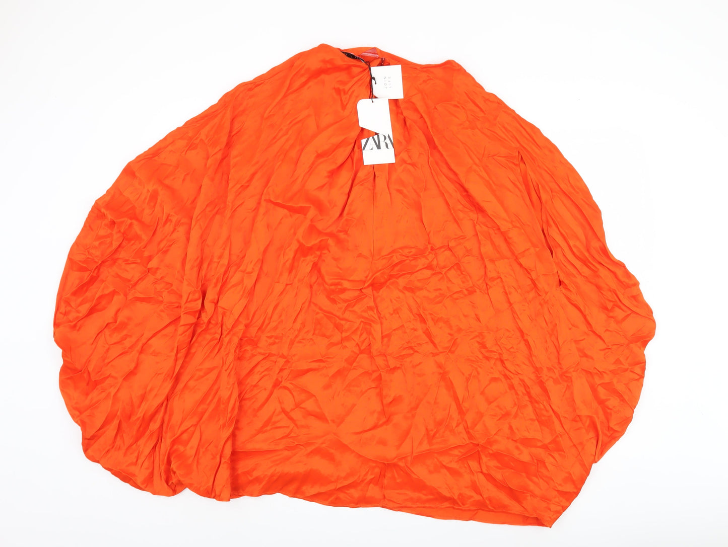 Womens UK Size XS Zara Orange Tunic Blouse