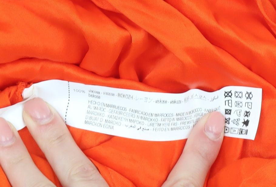 Womens UK Size XS Zara Orange Tunic Blouse