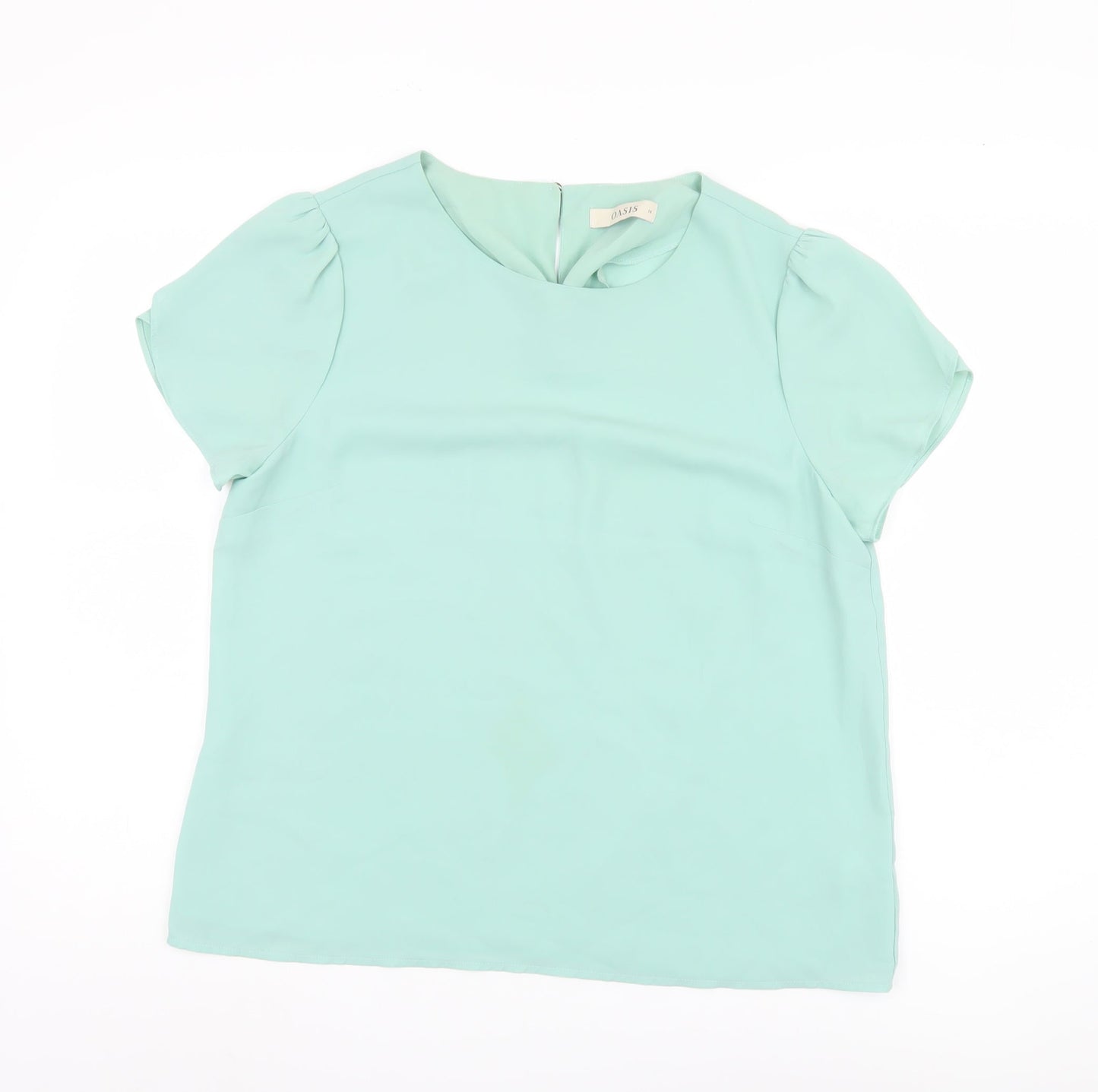 Womens UK Size 14 Oasis Green Basic Blouse