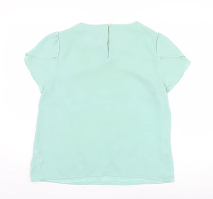 Womens UK Size 14 Oasis Green Basic Blouse