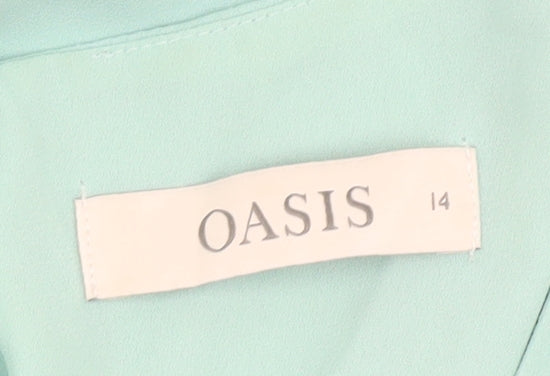 Womens UK Size 14 Oasis Green Basic Blouse