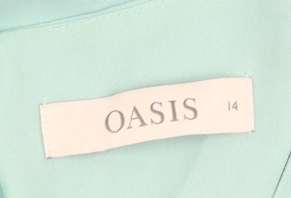 Womens UK Size 14 Oasis Green Basic Blouse