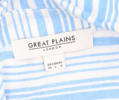 Womens UK Size 10 Great Plains Blue Basic Button-Up