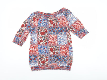 Womens UK Size 10 Max Multicoloured Basic Blouse