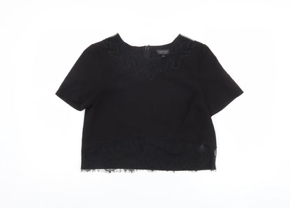 Womens UK Size 10 Topshop Black Basic Blouse
