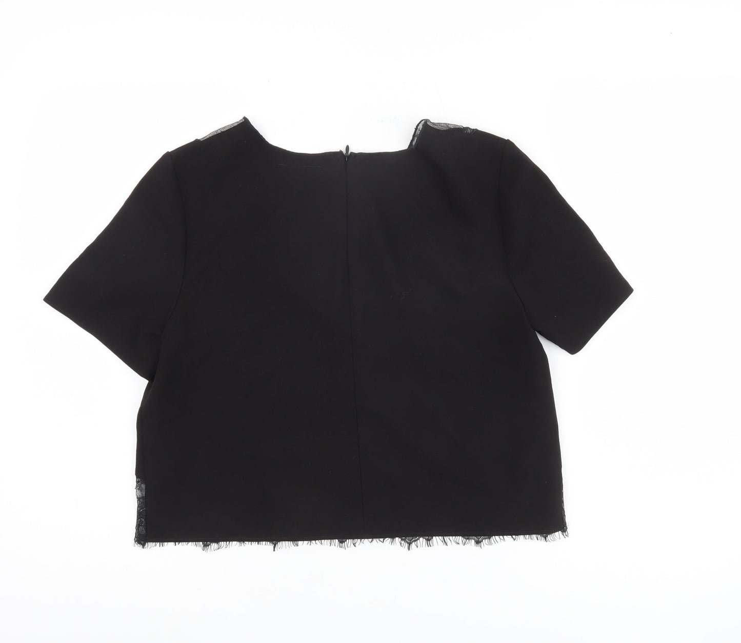 Womens UK Size 10 Topshop Black Basic Blouse