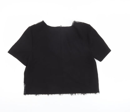 Womens UK Size 10 Topshop Black Basic Blouse