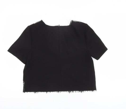Womens UK Size 10 Topshop Black Basic Blouse