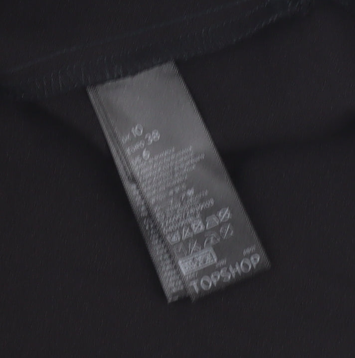 Womens UK Size 10 Topshop Black Basic Blouse