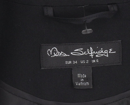 Miss Selfridge Women's Black Slim Blazer Size 6