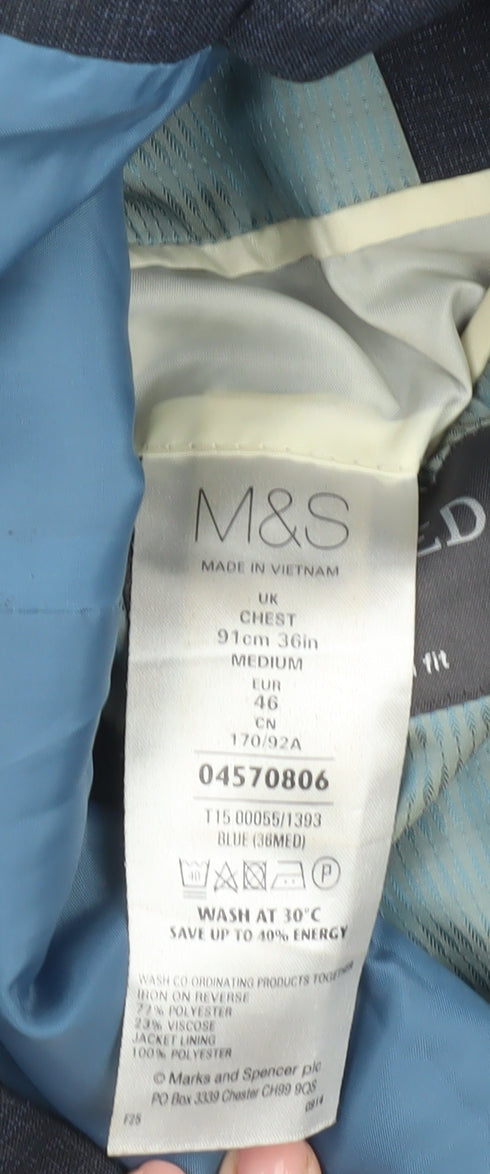 Mens UK Size 36 Marks and Spencer Regular Blue Suit Jacket