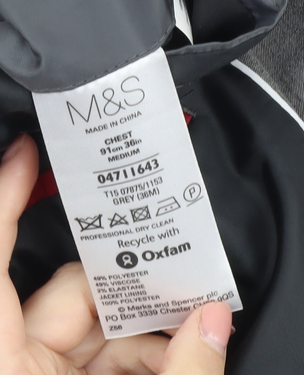 Mens UK Size 36 Marks and Spencer Regular Grey Suit Jacket