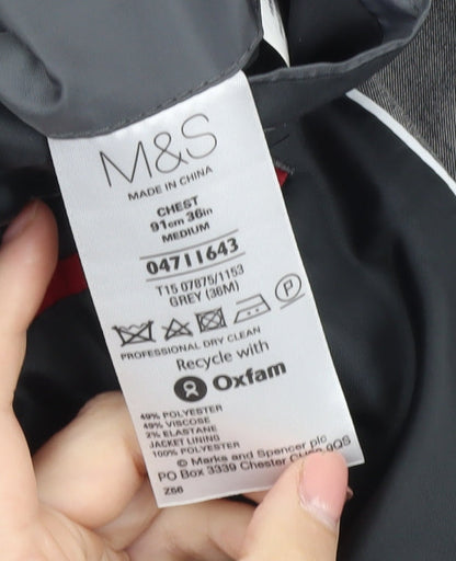 Mens UK Size 36 Marks and Spencer Regular Grey Suit Jacket
