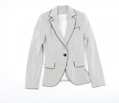 Zara Women's Grey Striped Blazer, Size S, Lightweight