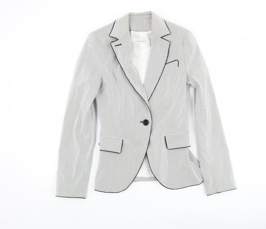Zara Women's Grey Striped Blazer, Size S, Lightweight