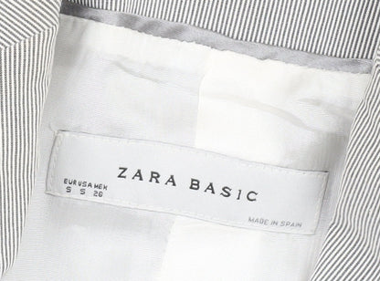 Zara Women's Grey Striped Blazer, Size S, Lightweight