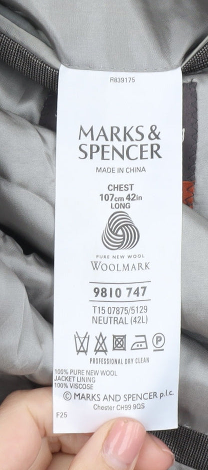 Mens UK Size 42 Marks and Spencer Regular Grey Suit Jacket