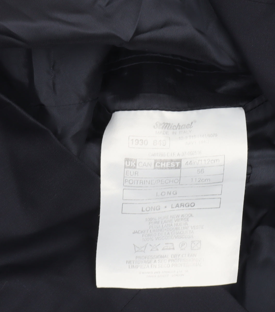 Marks and Spencer Men's Blue Wool Blazer Jacket