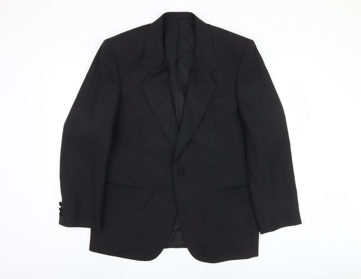 Varteks Men's Black Blazer, Size 40, Single-Breasted