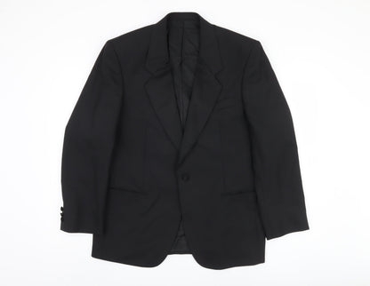 Varteks Men's Black Blazer, Size 40, Single-Breasted