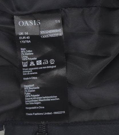 Oasis Women's Black Geometric Midi Pencil Skirt Size 14