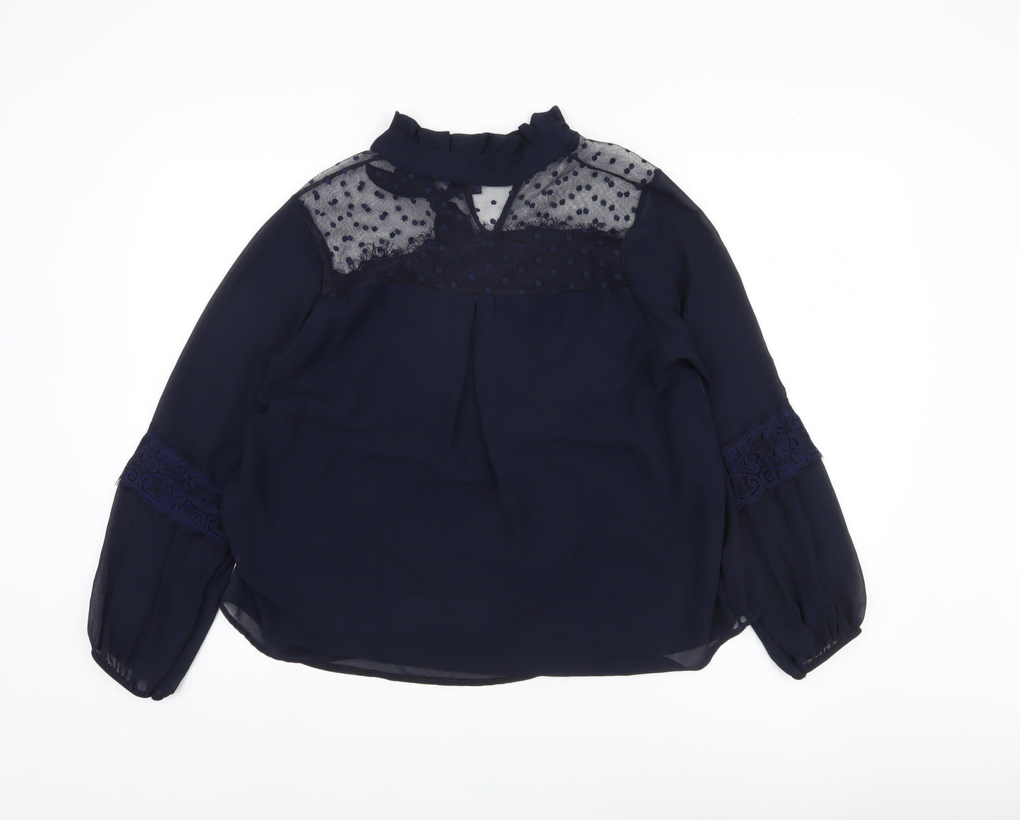 Mela London Women's Blue Polka Dot Blouse