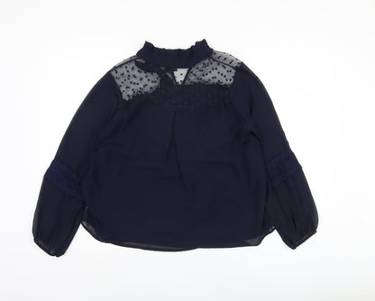 Mela London Women's Blue Polka Dot Blouse