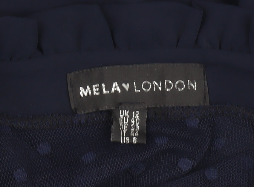 Mela London Women's Blue Polka Dot Blouse