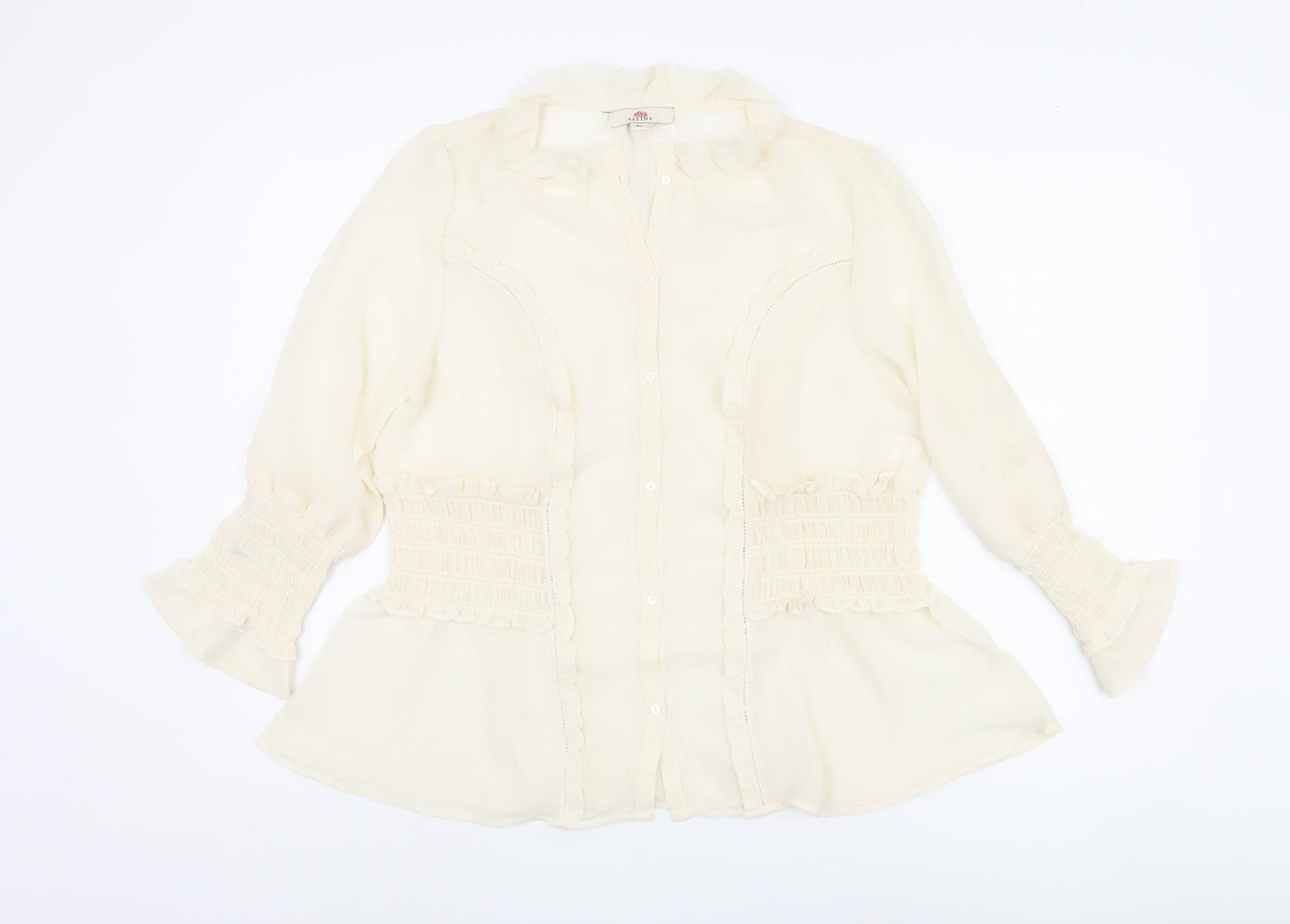 Aastha Women Ivory XL Blouse with Stretch Accents