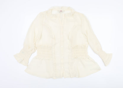 Aastha Women Ivory XL Blouse with Stretch Accents