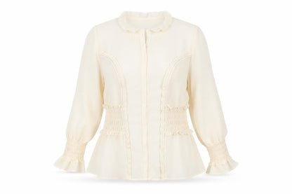 Aastha Women Ivory XL Blouse with Stretch Accents