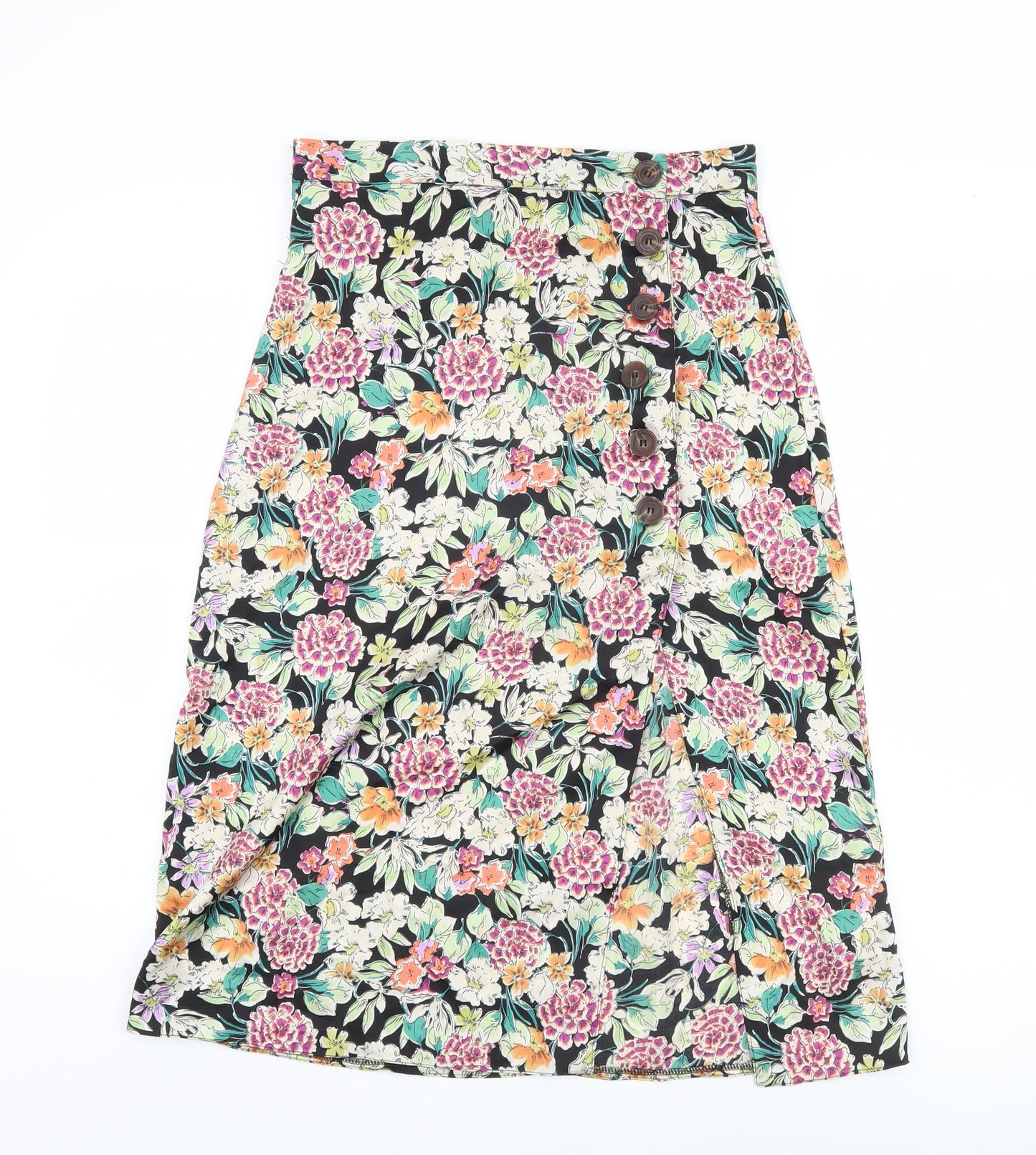 Brave Soul Women's Black Floral Skirt S