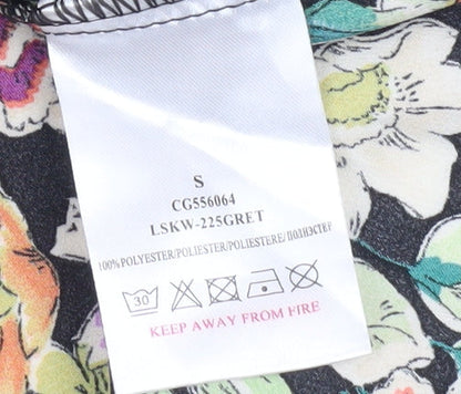 Brave Soul Women's Black Floral Skirt S