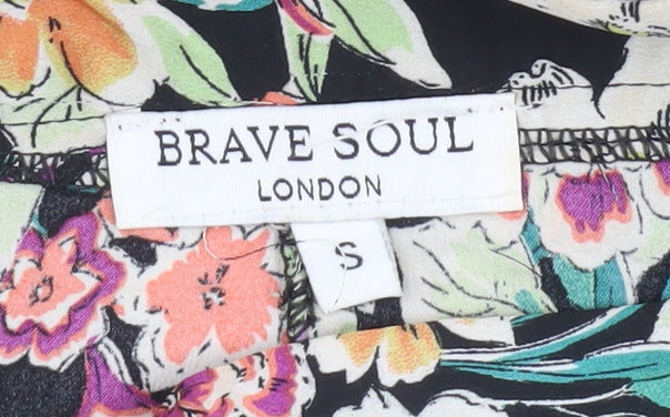 Brave Soul Women's Black Floral Skirt S