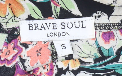Brave Soul Women's Black Floral Skirt S
