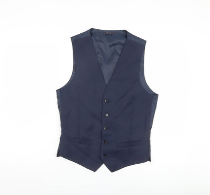 Marks and Spencer Men's Blue Waistcoat, Size S 36"