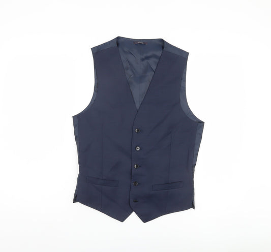 Marks and Spencer Men's Blue Waistcoat, Size S 36"