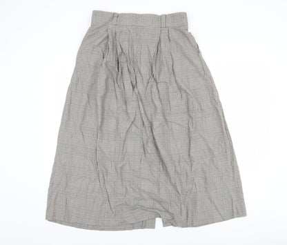 Massimo Dutti Women's Grey Pleated Midi Skirt Size 14