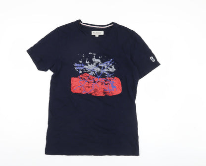 P.G. Field Men's Blue Graphic Print T-Shirt, Small