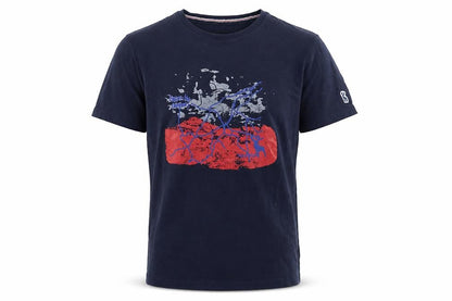 P.G. Field Men's Blue Graphic Print T-Shirt, Small