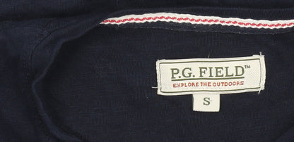 P.G. Field Men's Blue Graphic Print T-Shirt, Small