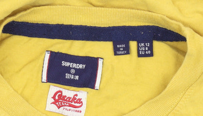 Unisex Adults UK Size 12 Superdry Yellow Basic T-Shirt