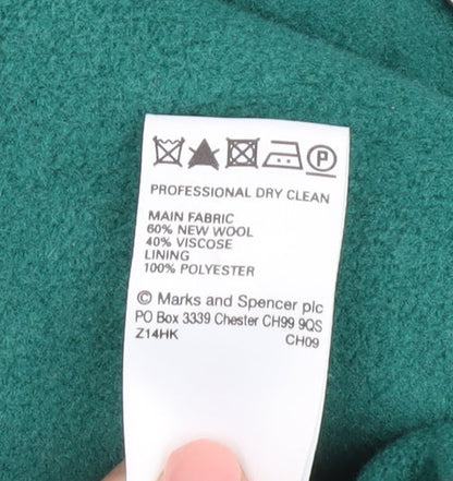 Womens UK Size 16 Marks and Spencer Green Pea Coat