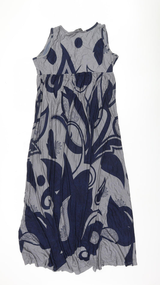 Marks and Spencer Women's Blue Geometric Dress Sz 14