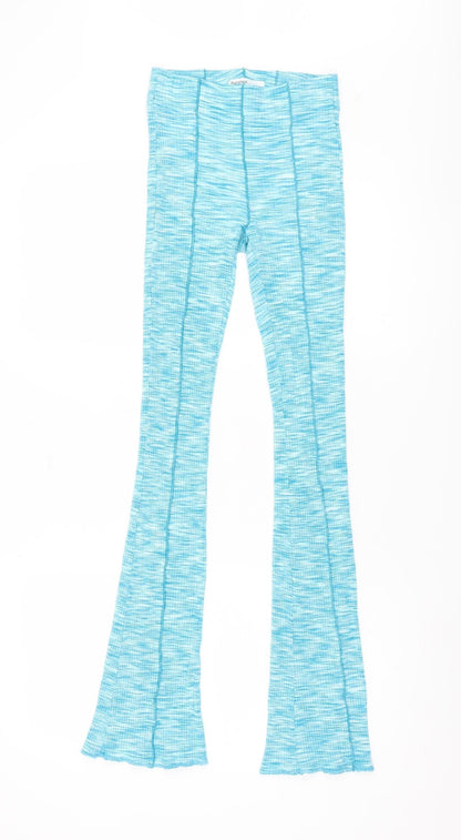Womens UK Size XS Bershka Slim Fit  Blue Trousers