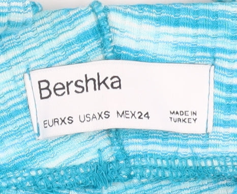 Womens UK Size XS Bershka Slim Fit  Blue Trousers